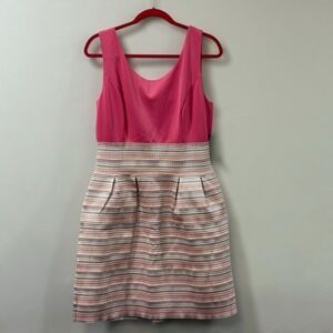 New York & Company Striped Baby Doll Sleeveless Women's Dress Large